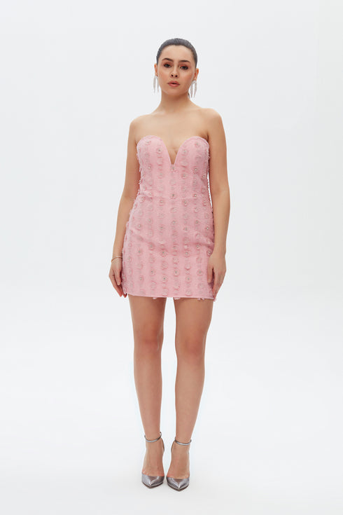 FLOWER PATTERN BODYCON MINI DRESS